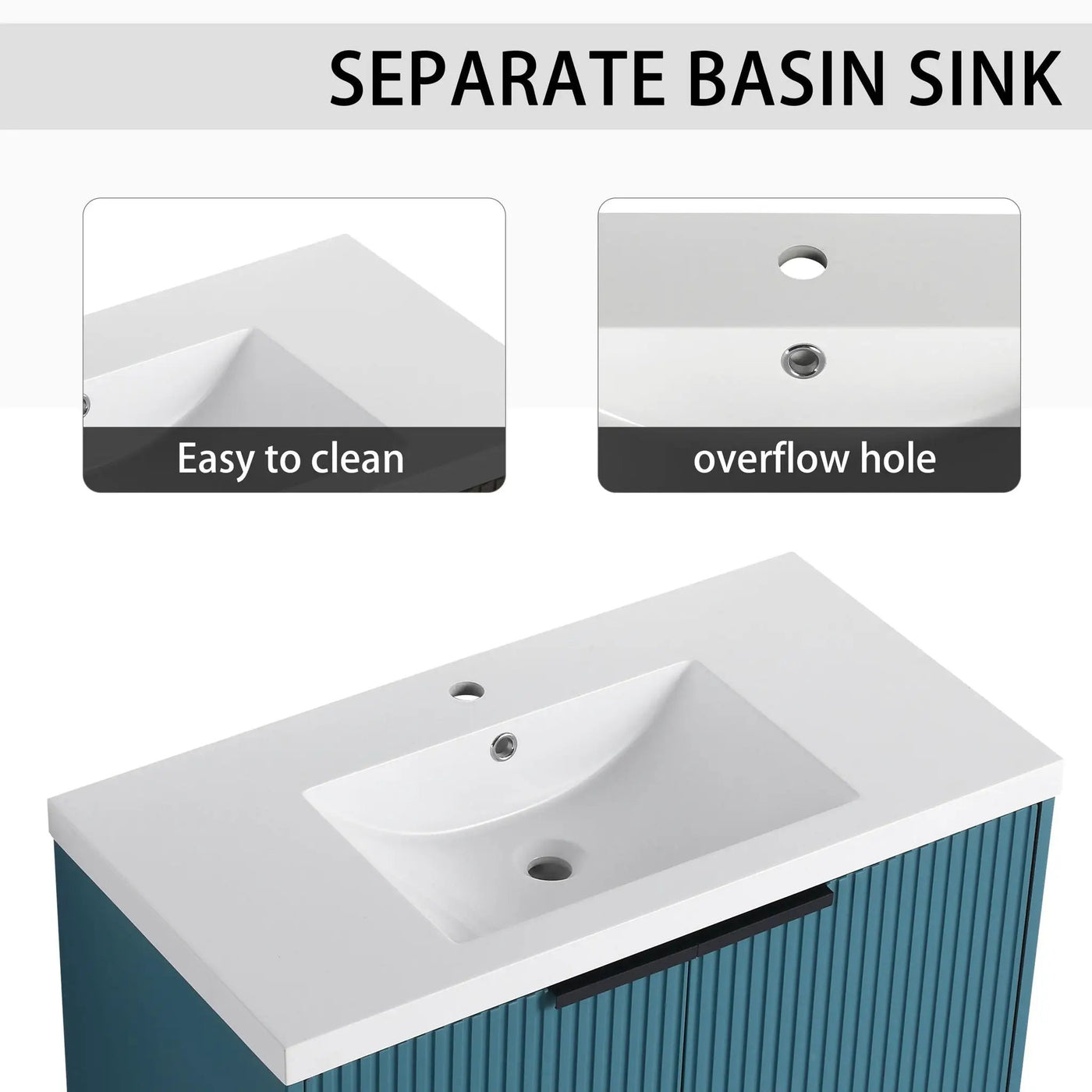 Contemporary Wall Mounted Bathroom Vanity With Resin Double Sink by Unique Piece Furniture