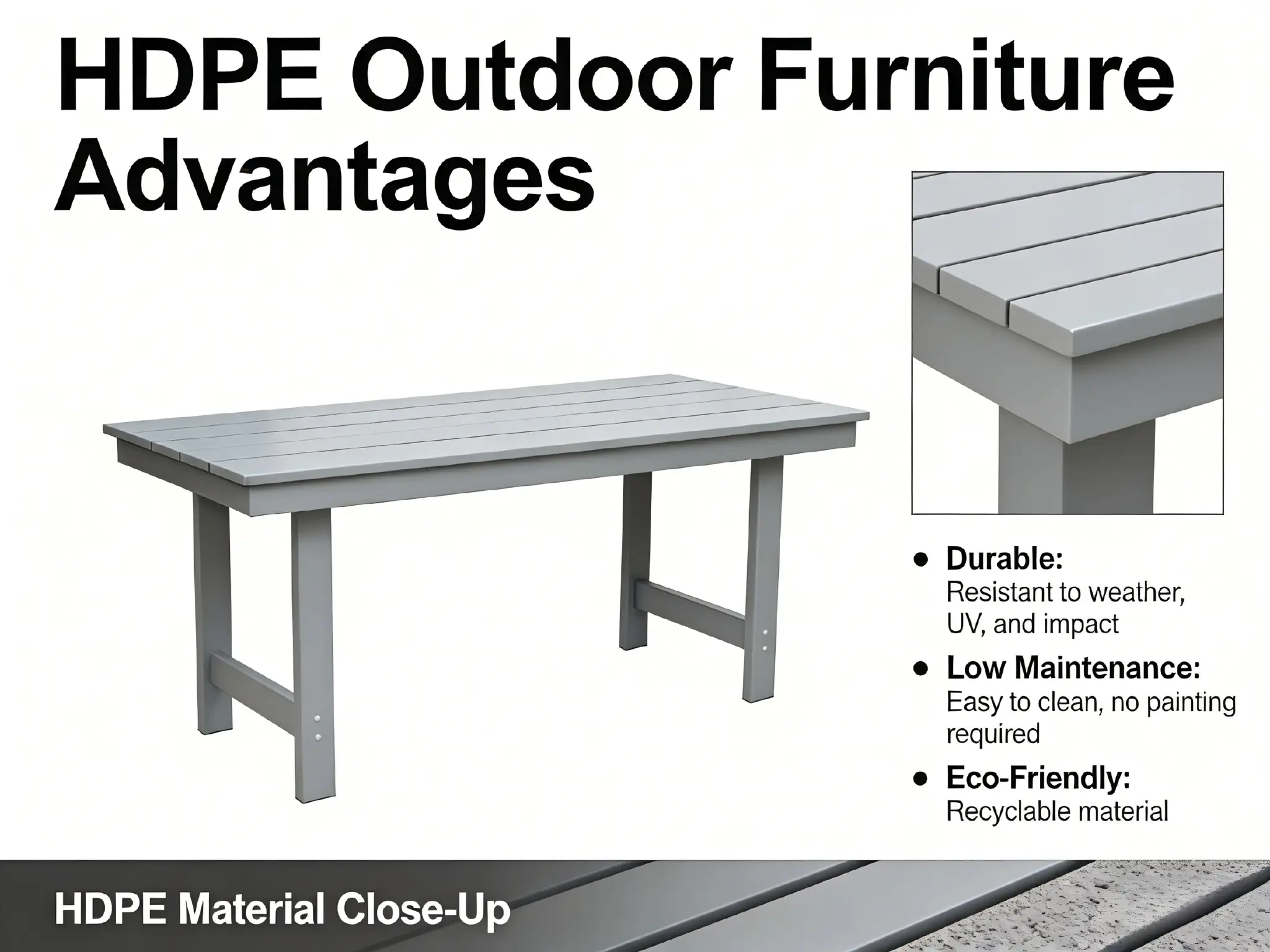 HDPE Outdoor Patio Dining Set with Table and Four Chairs by HouseOfZazla