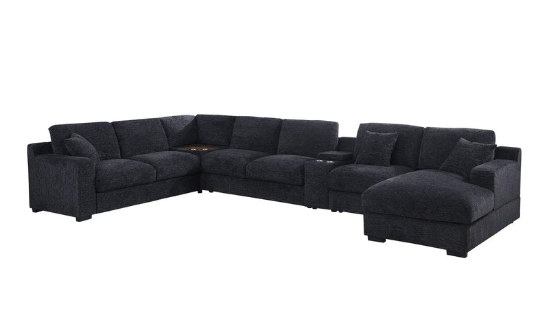 Celine - Fabric Corner Sectional Sofa With Right-Facing Chaise, Cupholders, And Charging Ports by Unique Piece Furniture
