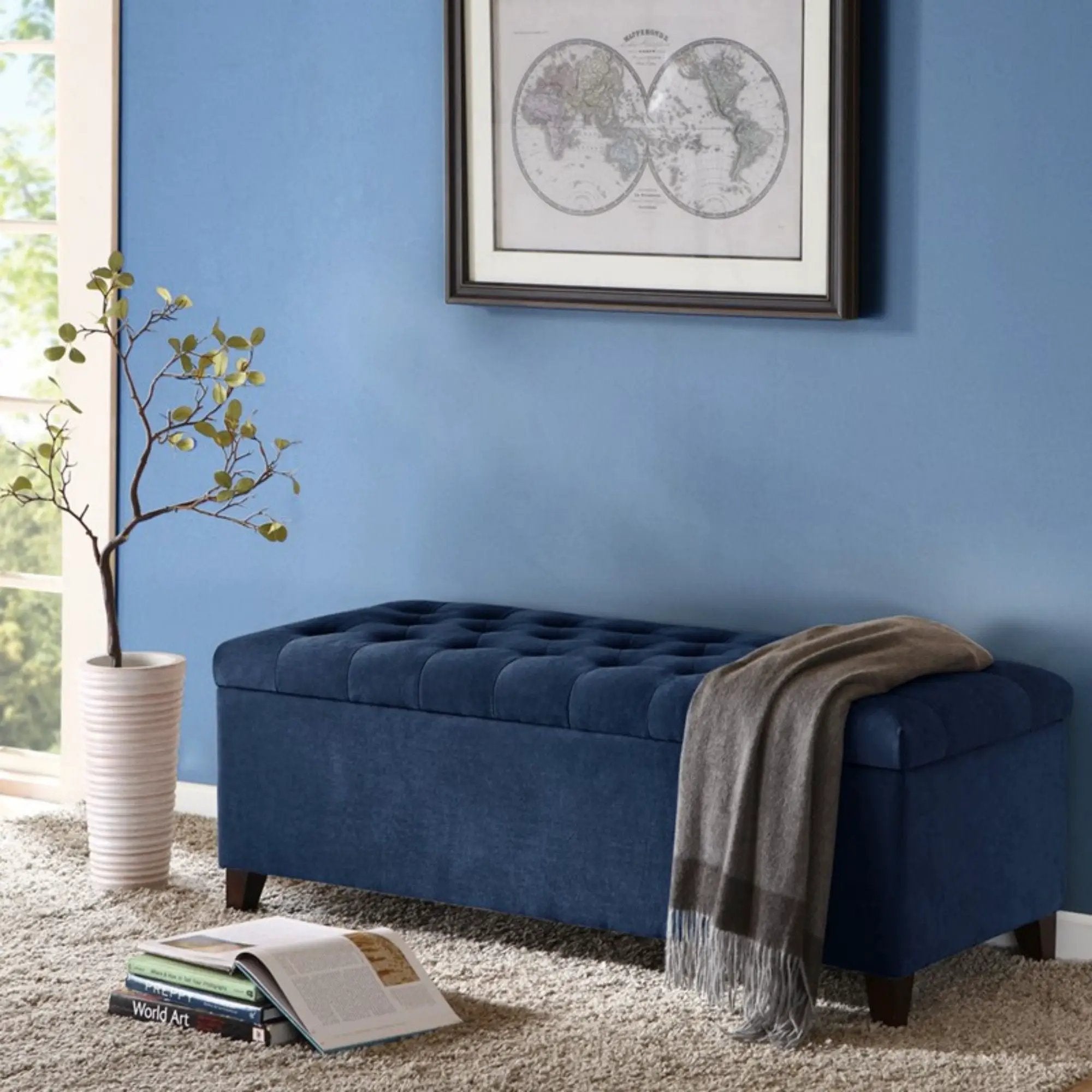 Shandra - Tufted Top Soft Close Storage Bench by HouseOfZazla