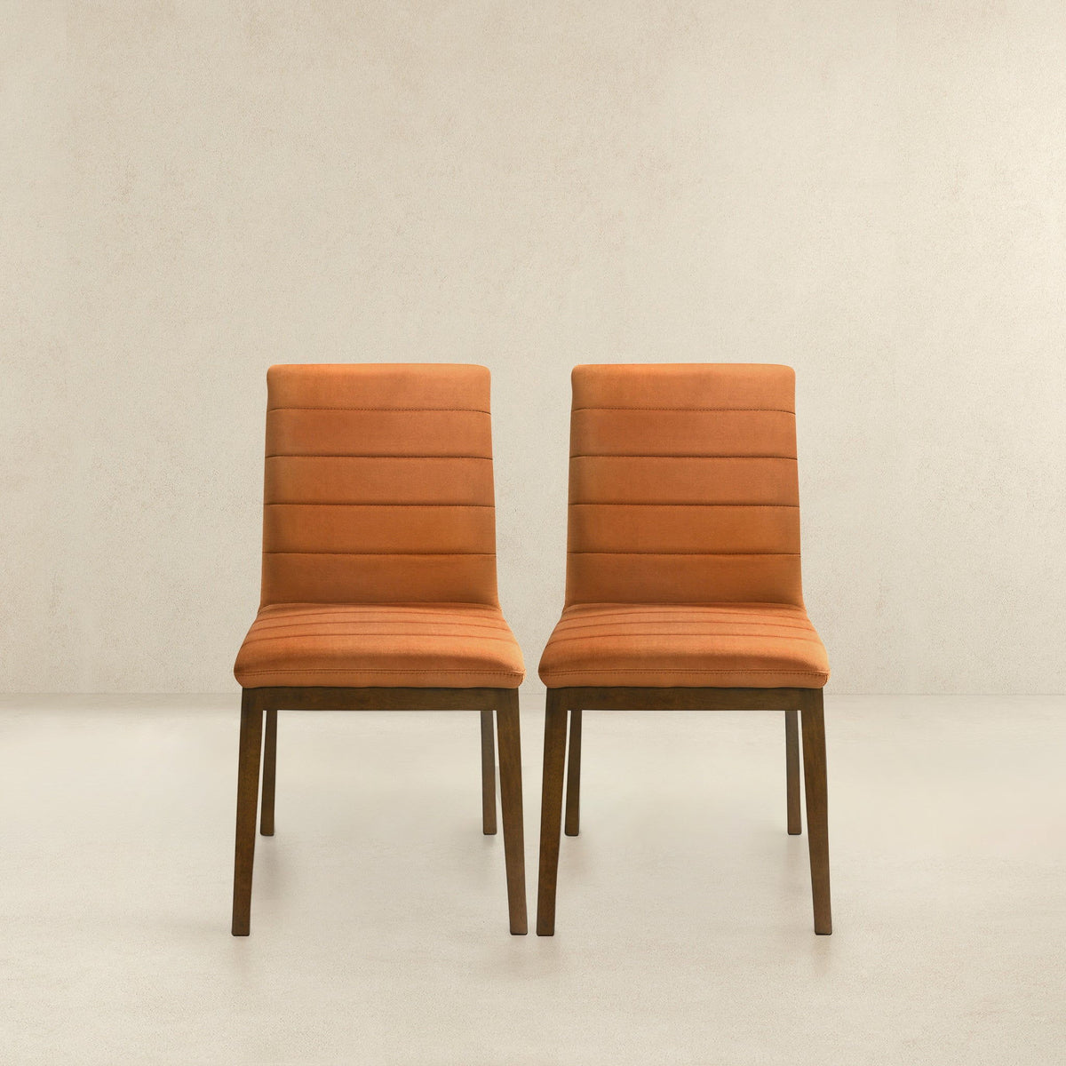Modern Dining Chair Set with Solid Wood Base (Set of 2) - Orange or White, photo 24 of 27