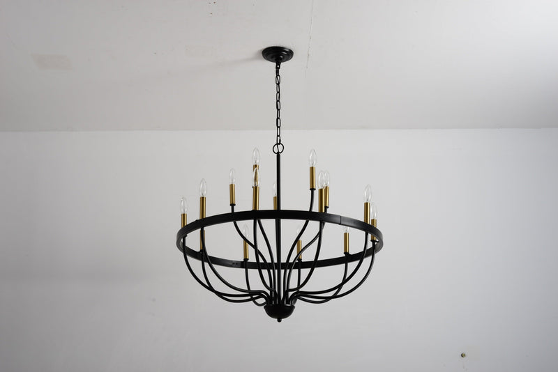 18-Light Industrial Iron Candle Chandelier by HouseOfZazla