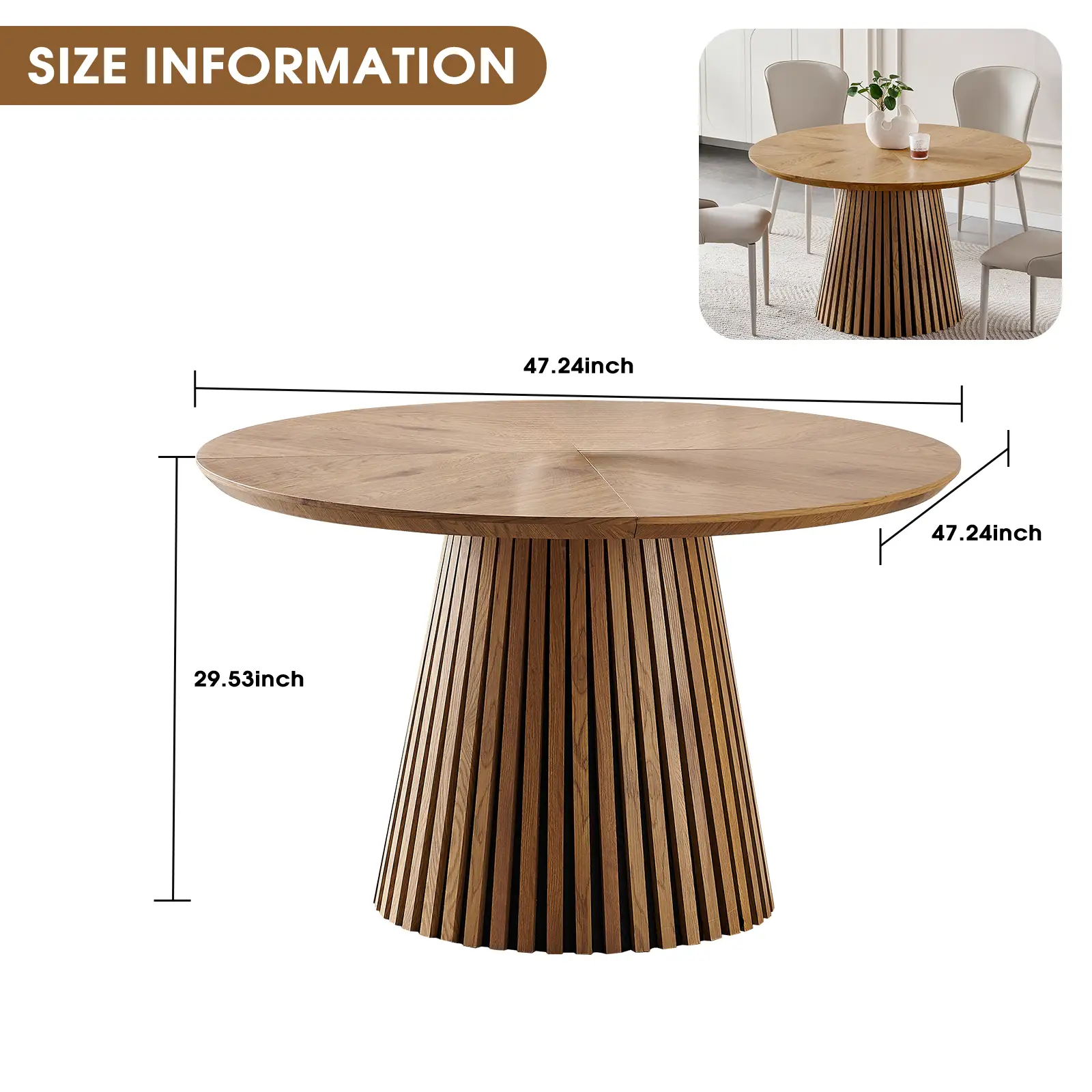 Wooden Dining Table - Modern Round Design for Versatile Use by HouseOfZazla