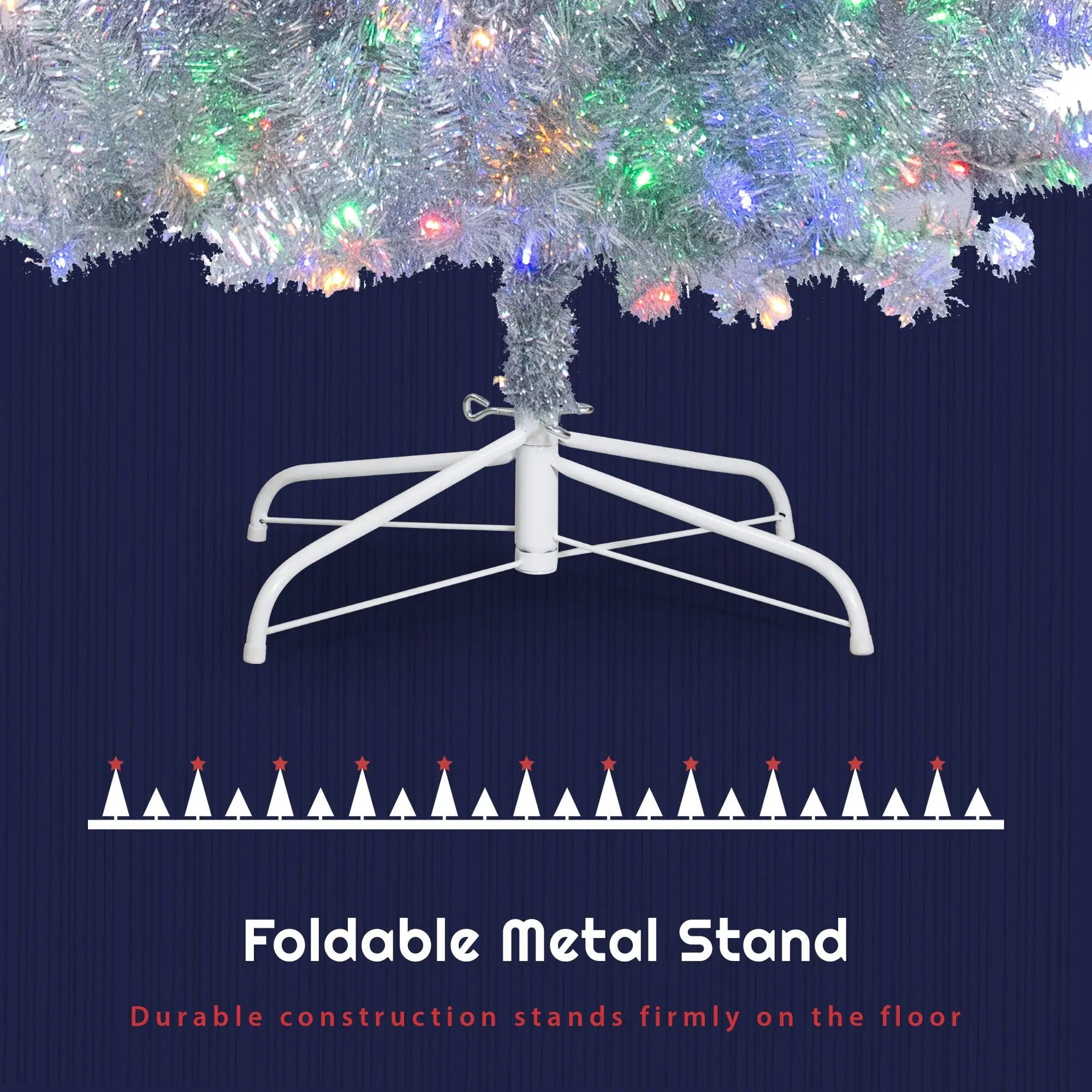 6FT Sliver Pre-Lit Artificial Christmas Tree by HouseOfZazla