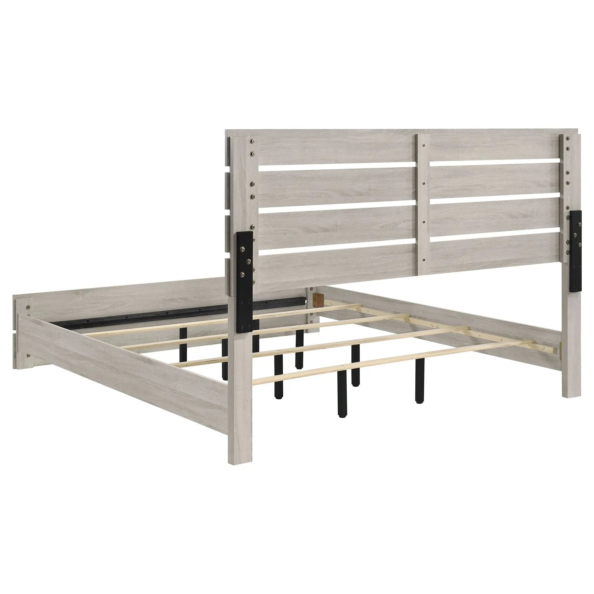 Brantford Wood Eastern King Panel Bed Coastal White by Unique Piece Furniture