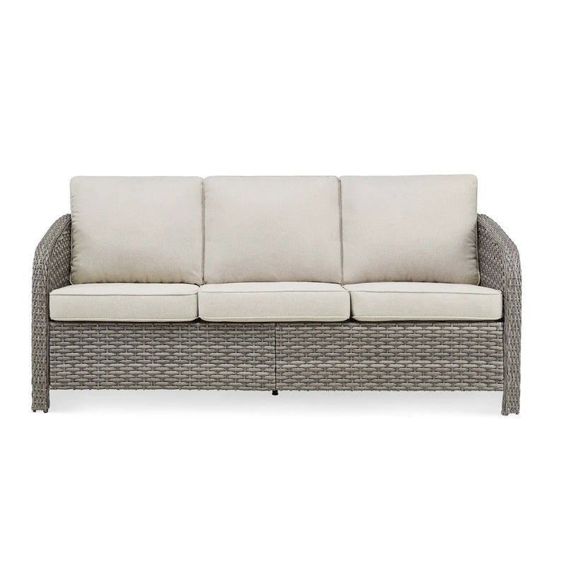 73.6" PE Wicker Rattan Outdoor Furniture Set - 3 Seat Sofa by HouseOfZazla