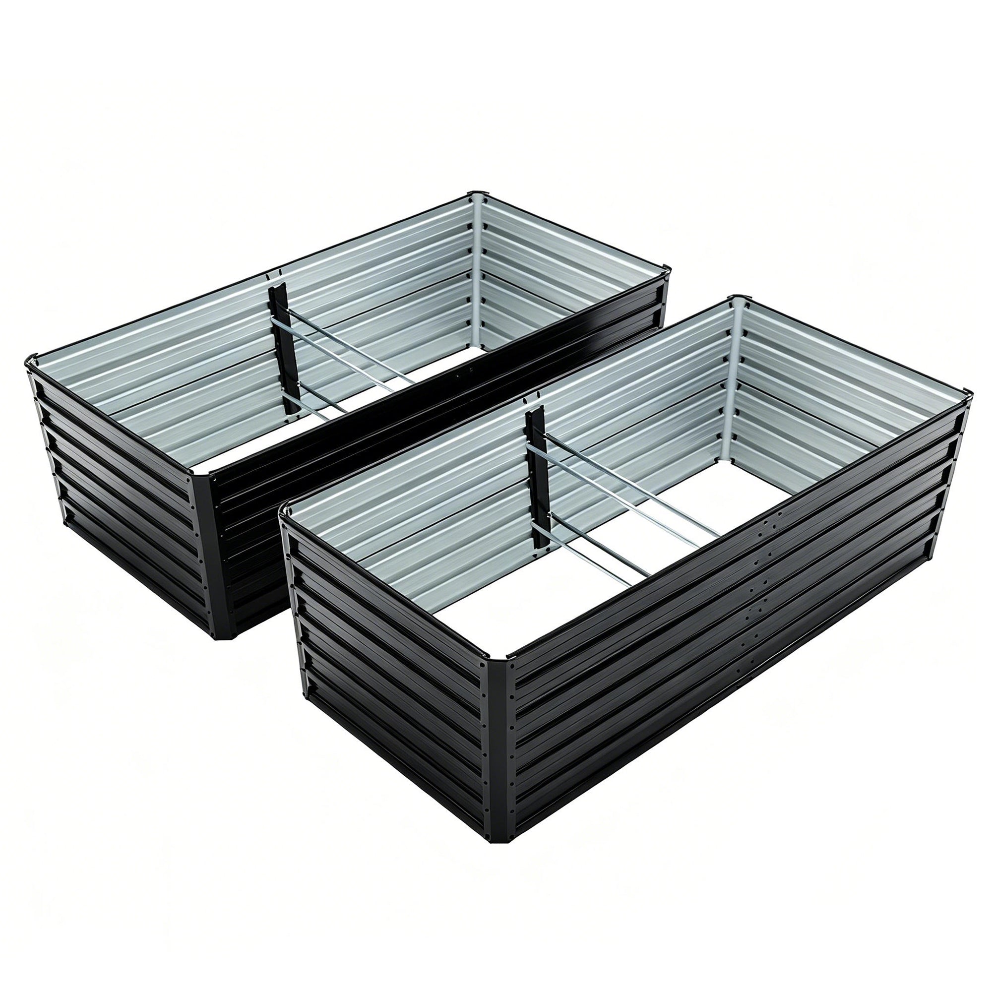 2-Pack 6x3x2 FT Galvanized Metal Raised Garden Beds by HouseOfZazla