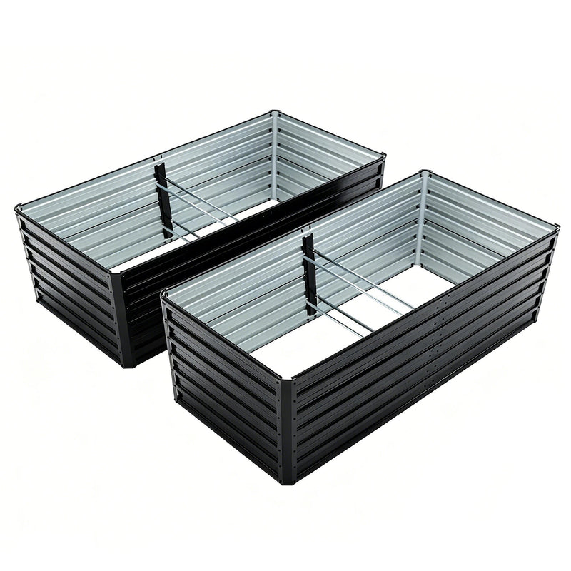 2-Pack 6x3x2 FT Galvanized Metal Raised Garden Beds by HouseOfZazla