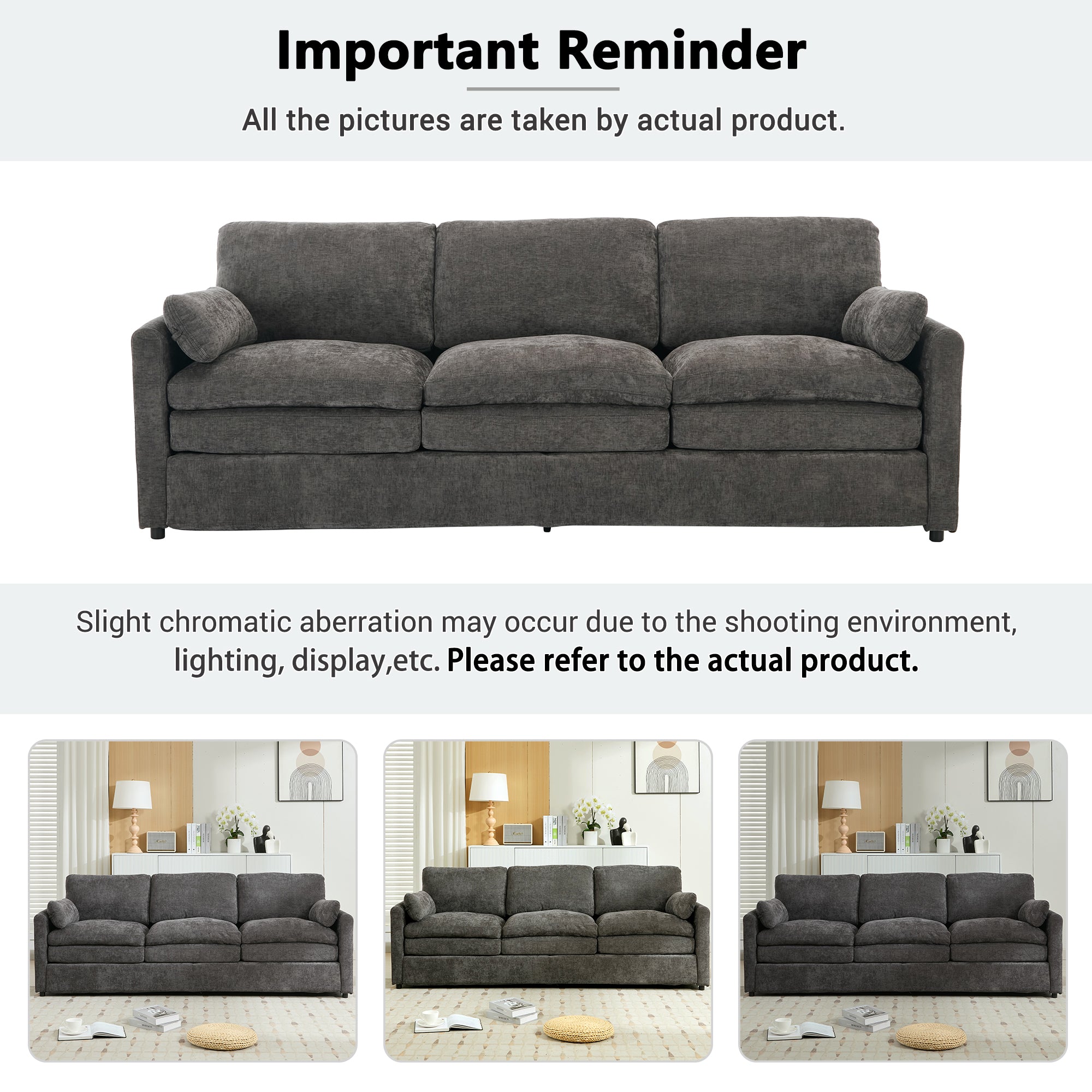 Cozy Upholstered Oversized 3-Seater Cloud Sofa by BLAKHOM