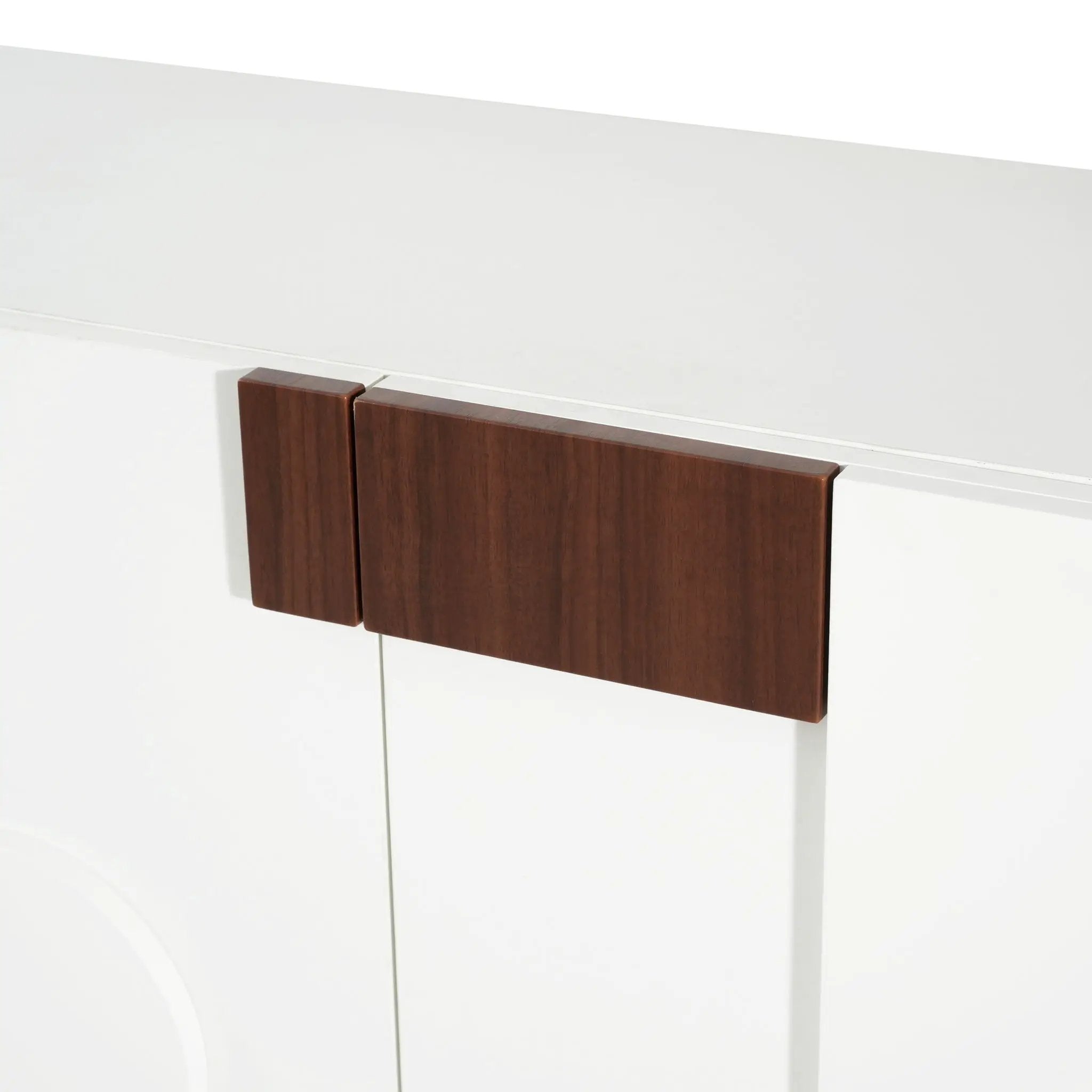 Sideboard Buffet Cabinet Wide Storage Unit With 4 Doors & Adjustable Shelves - White