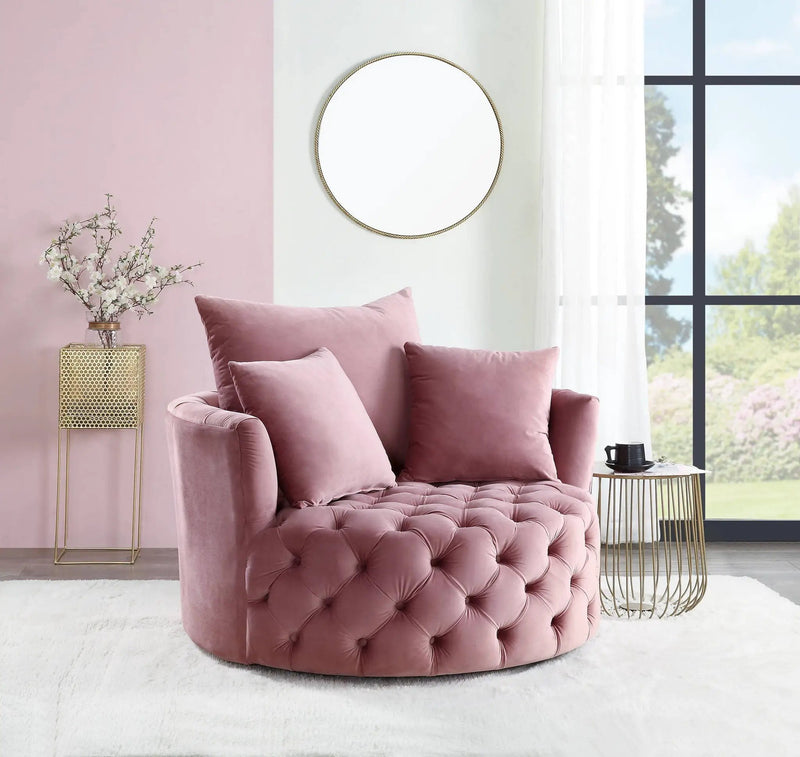 Zunyas Velvet Accent Chair With Swivel by HouseOfZazla
