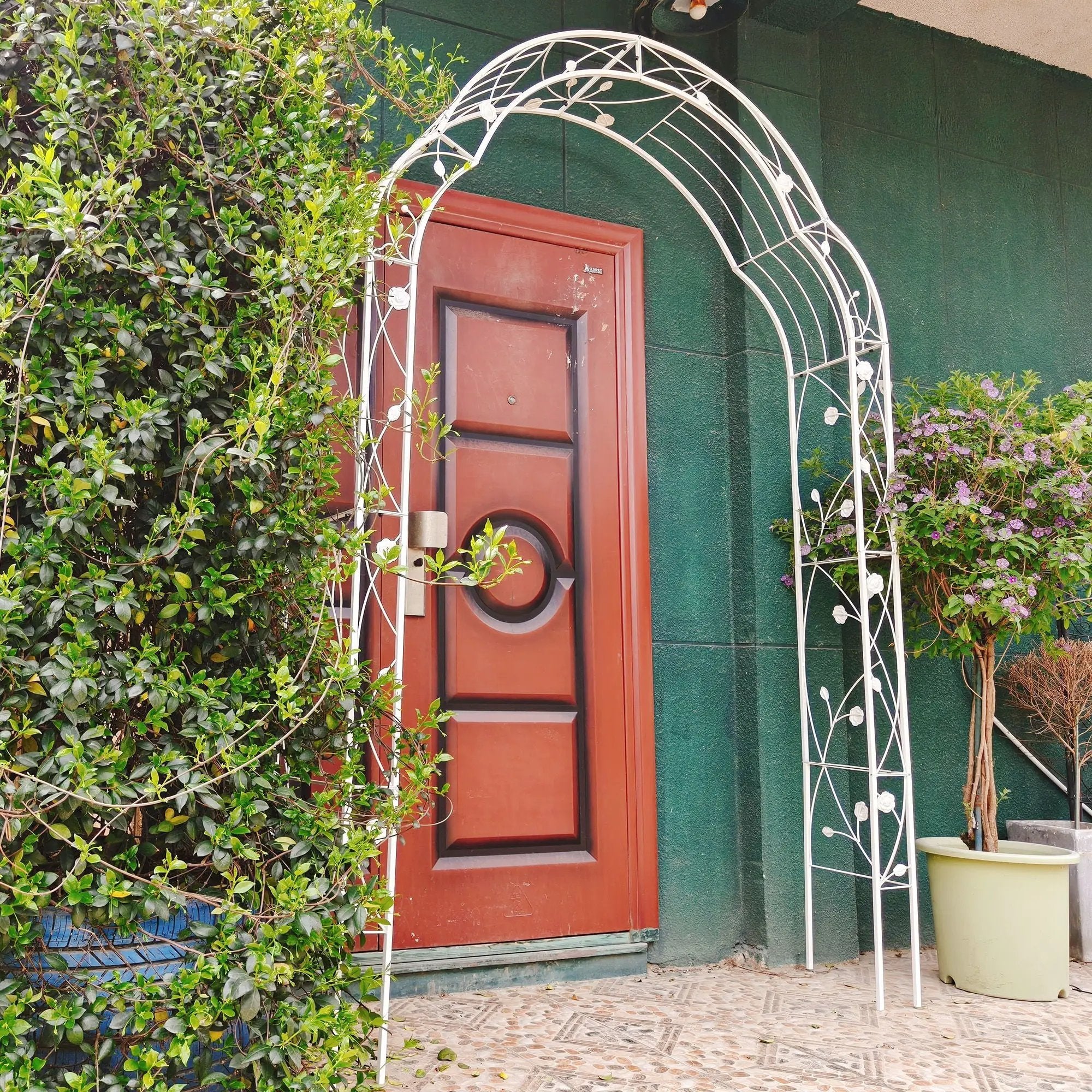 Metal Garden Arch Assemble Freely With 8 Styles Garden Arbor Trellis Climbing Plants Support Rose Arch by HouseOfZazla