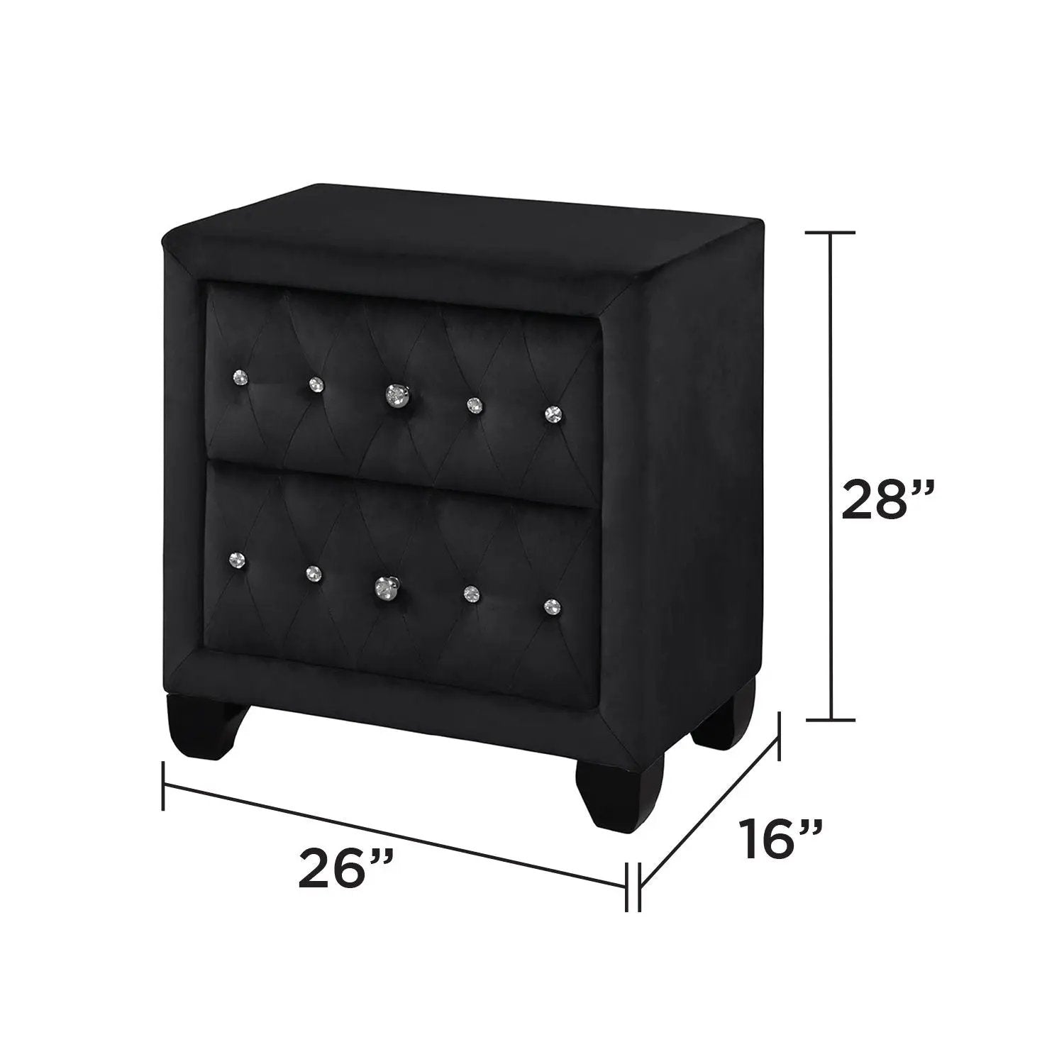 Sophia - 2 Drawer Upholstered Nightstand by HouseOfZazla
