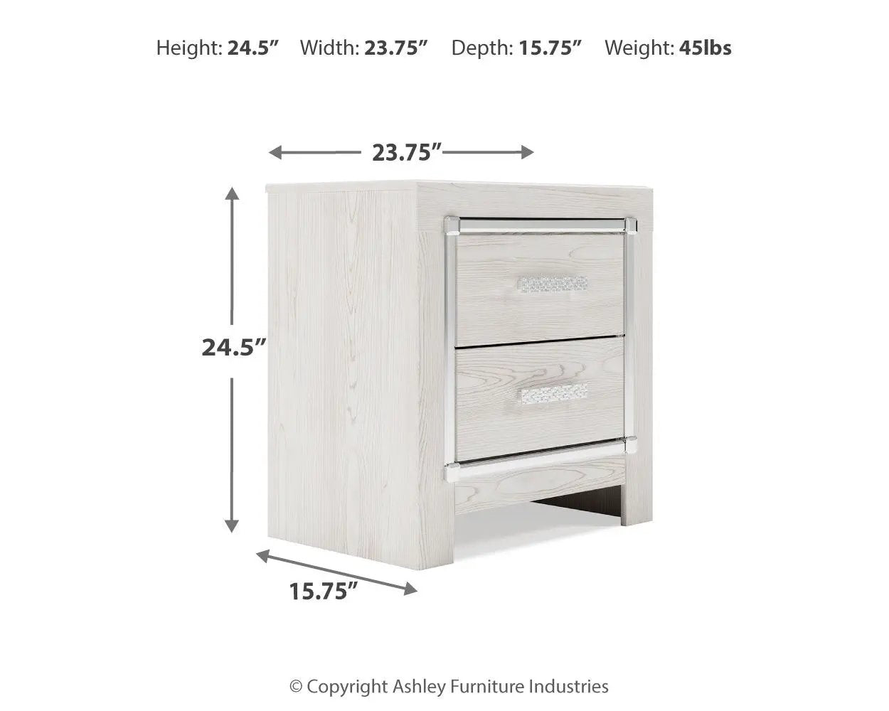 Altyra - Two Drawer Night Stand - White by Unique Piece Furniture