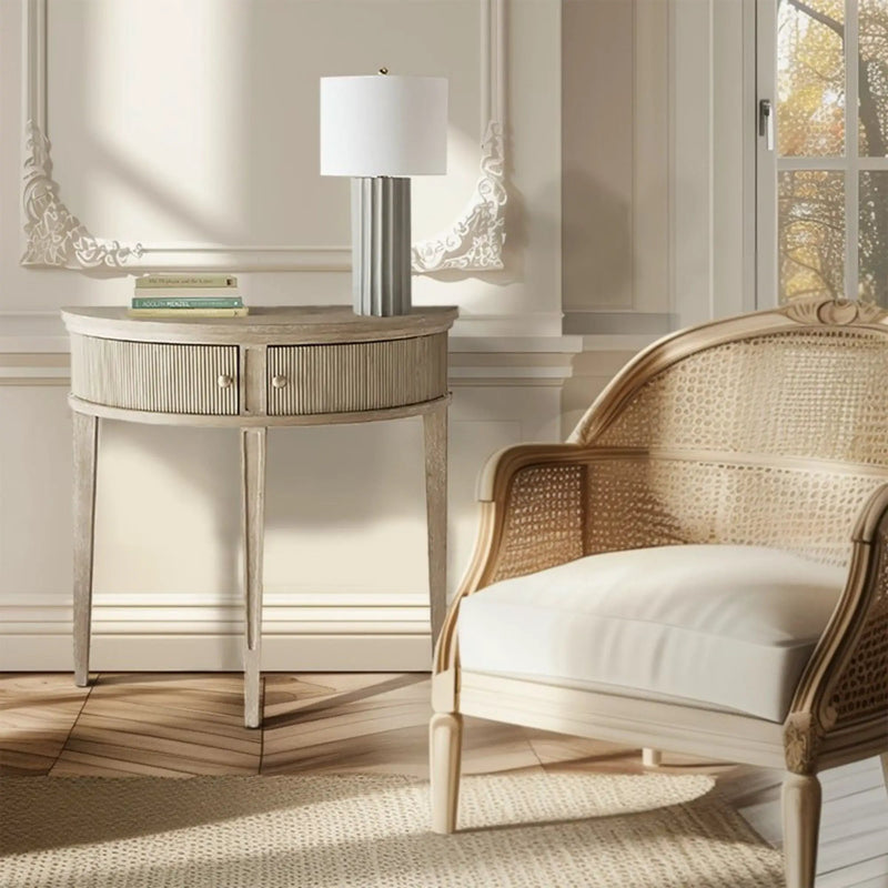 Vintage Inspired Storage Console Table With Fluted Doors by HouseOfZazla
