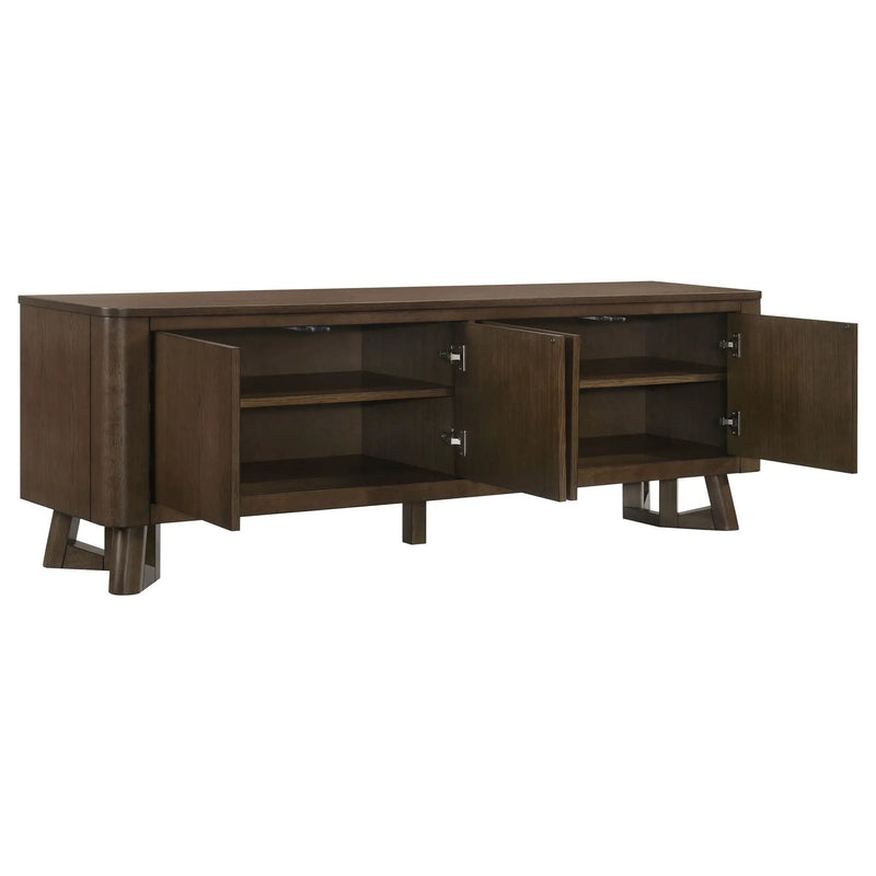 Trotter 71-inch 4-Door Wood TV Stand Media Console Brown by Unique Piece Furniture