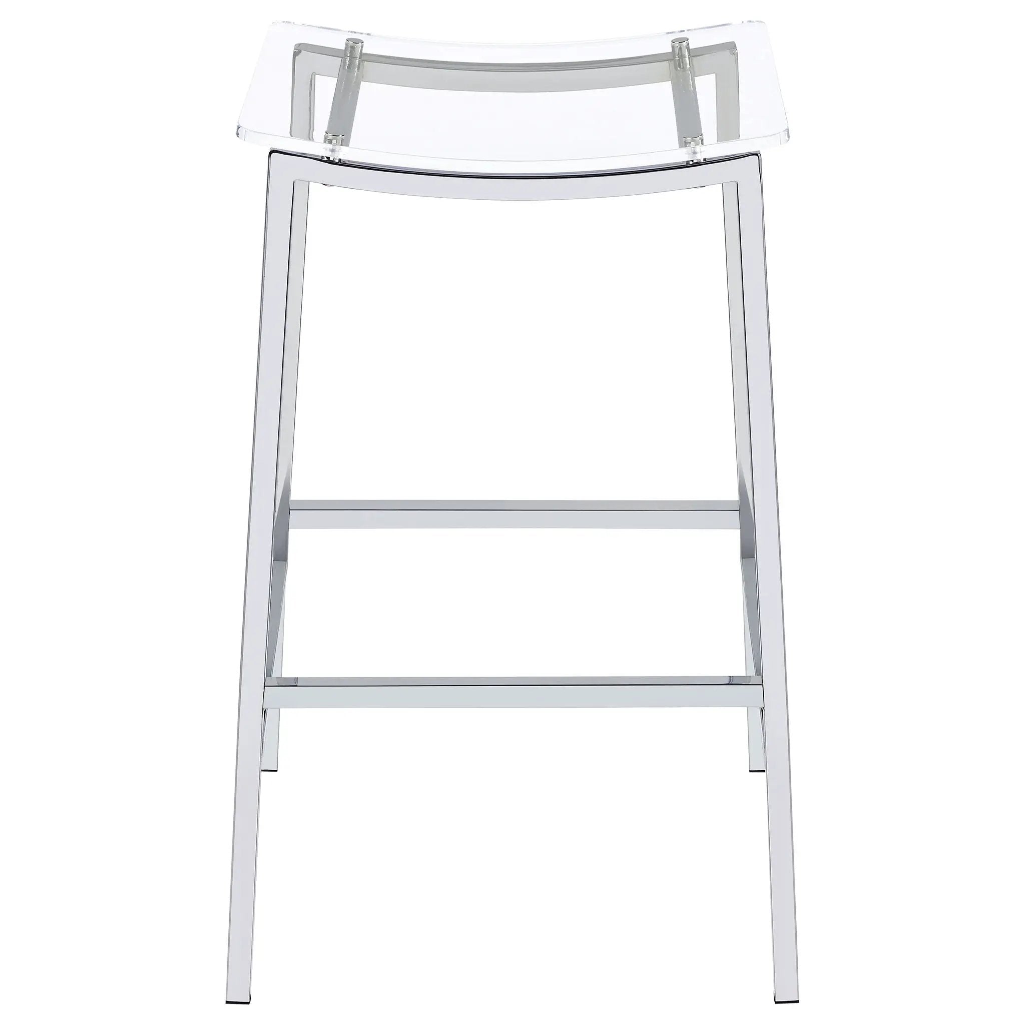 Jovani Acrylic Backless Bar Stool Chrome (Set of 2) by Unique Piece Furniture