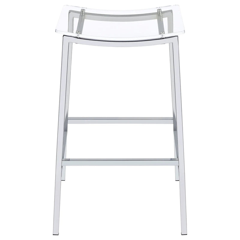 Jovani Acrylic Backless Bar Stool Chrome (Set of 2) by Unique Piece Furniture