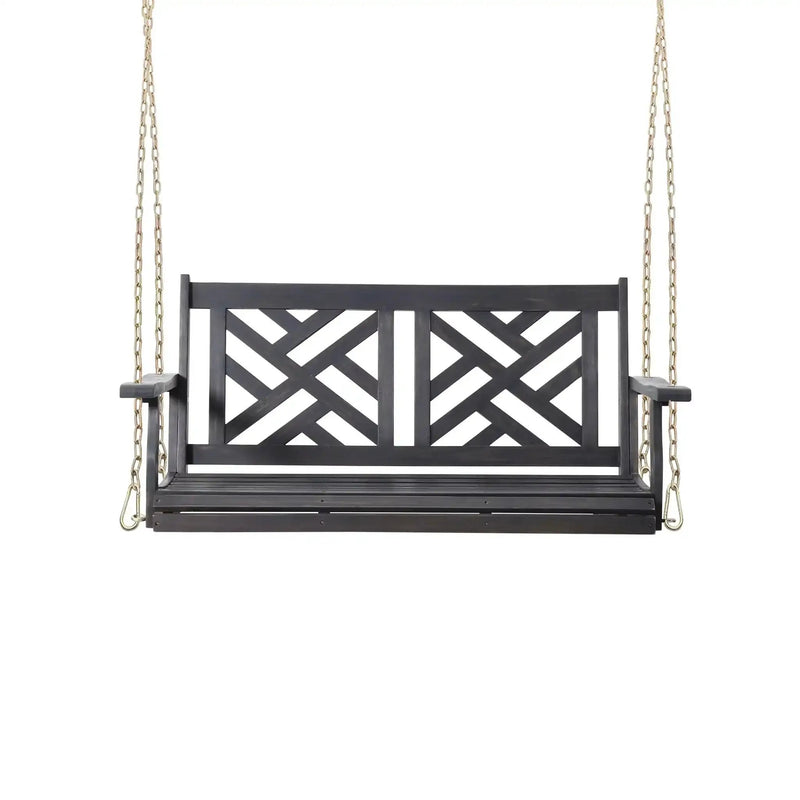 Alejandro Acacia Wood Porch Swing with Slat Panel Seating by HouseOfZazla