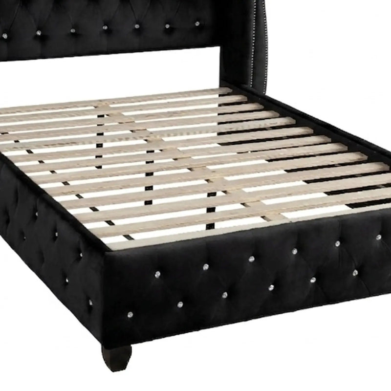 Sophia - Crystal Tufted Upholstered Bed by HouseOfZazla