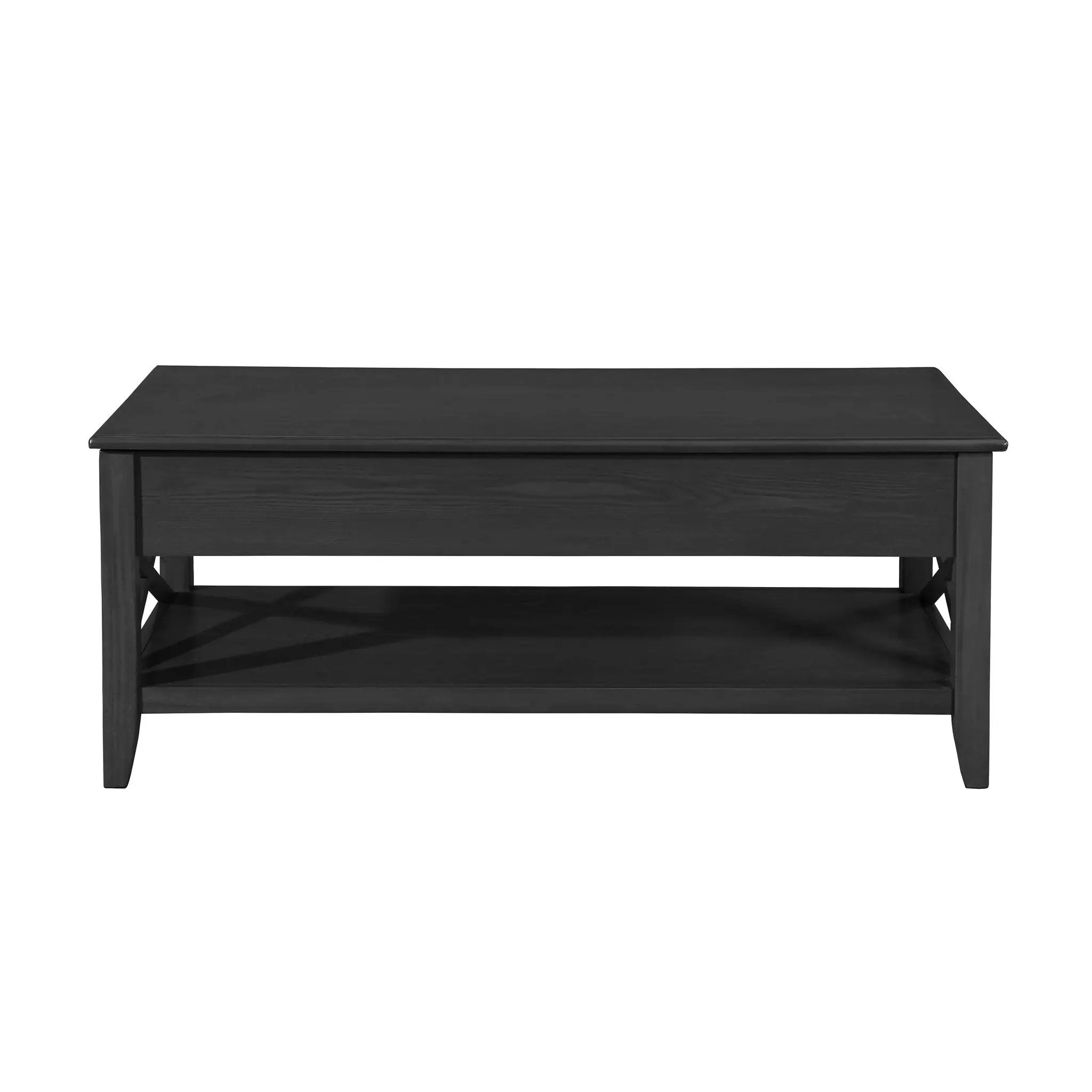 Decatur Farmhouse Lift Top Coffee Table With Storage - Black / Ash by HouseOfZazla