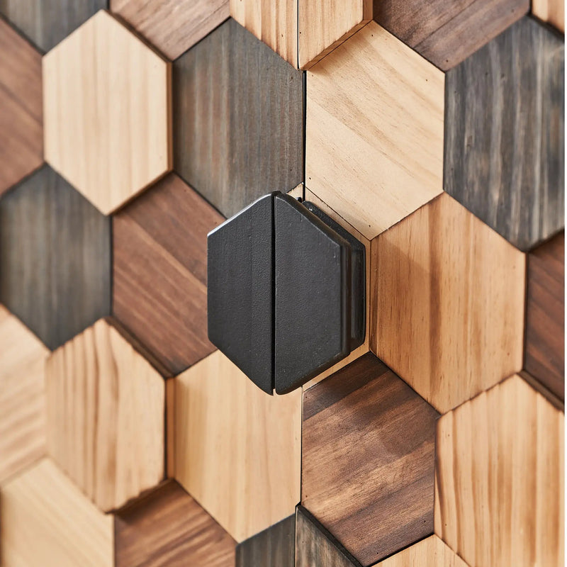 Distressed Storage Cabinet with Honeycomb Pattern by HouseOfZazla