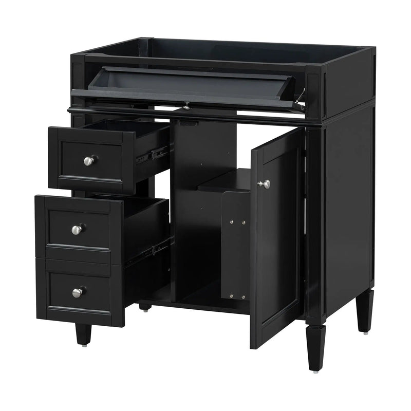 Bathroom Vanity With 2 Drawers And Tip-Out Drawer, Storage Cabinet by Unique Piece Furniture