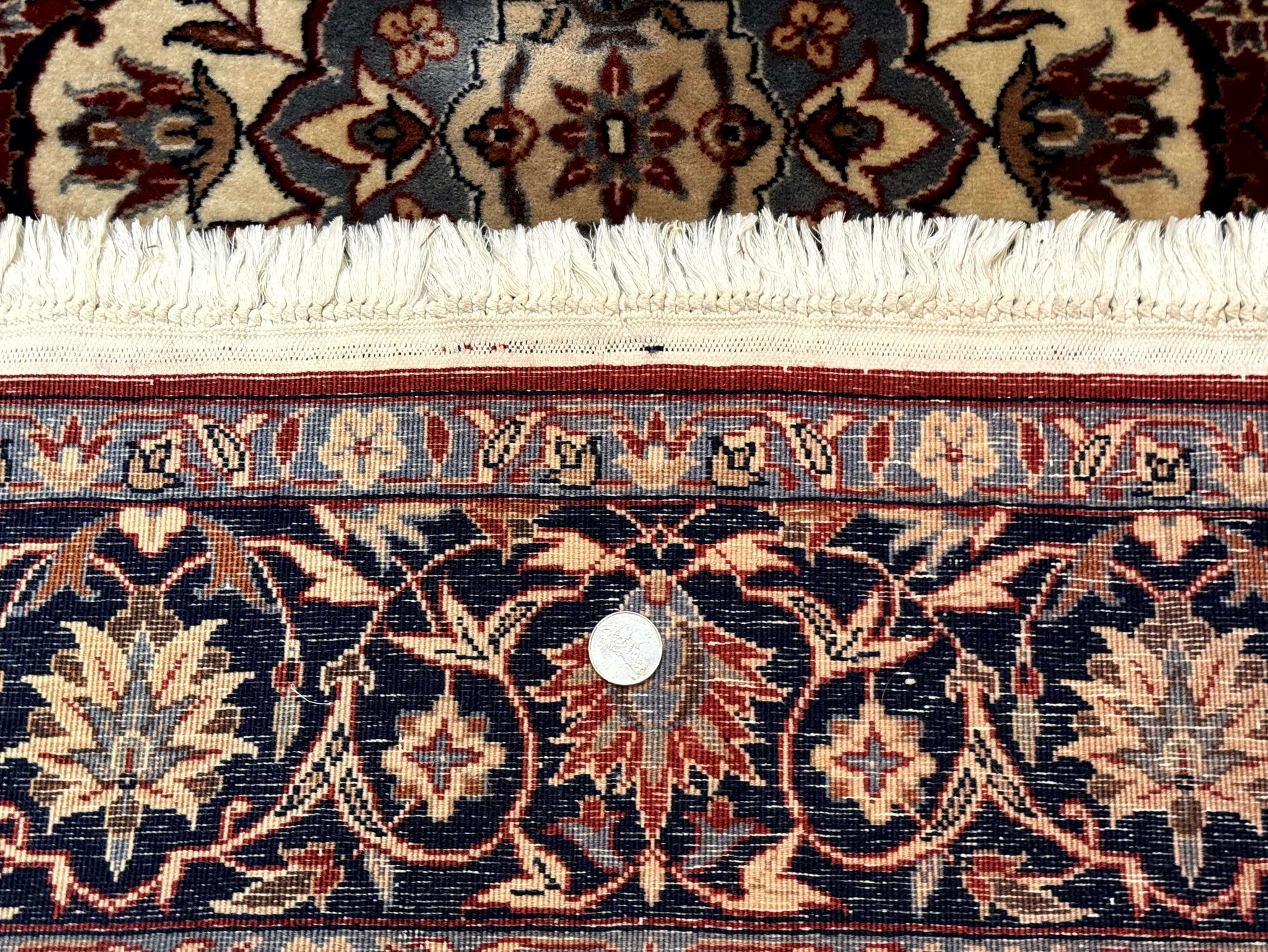 Sino Persian Rug 4x6, Traditional Wool Hand Knotted Carpet, Red Navy Blue, 225 KPSI by Jewel Rugs