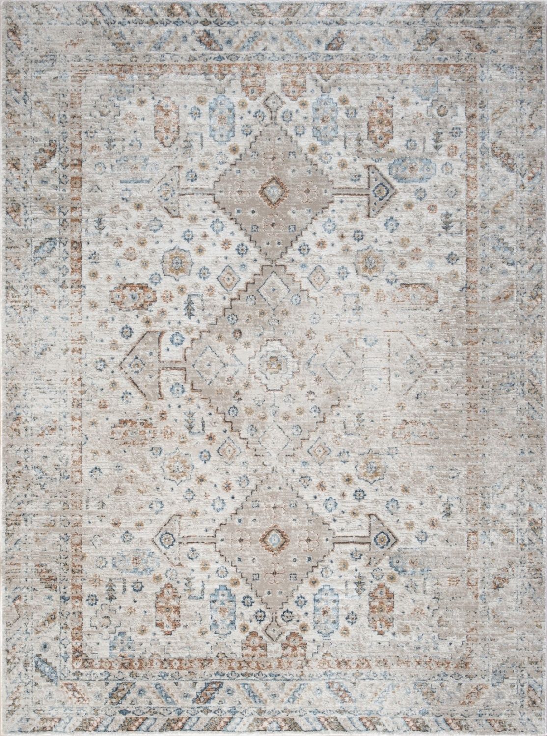 Noble - 5'3" X 7'3" Polyester Area Rug - Ivory by HouseOfZazla
