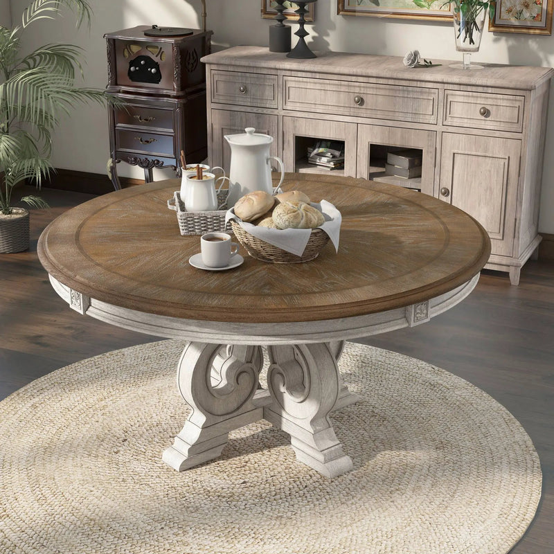 Elegant Dining Set Round Table And Side Chairs by Unique Piece Furniture