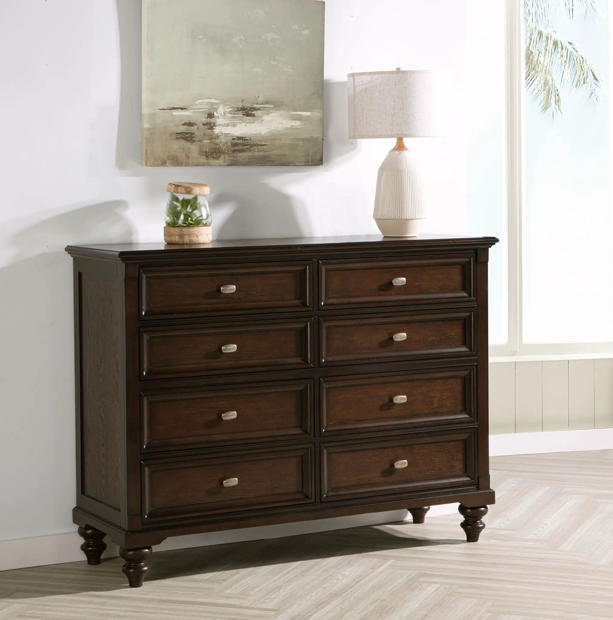 Andover 8-drawer Dresser Cabinet Dark Oak by Unique Piece Furniture