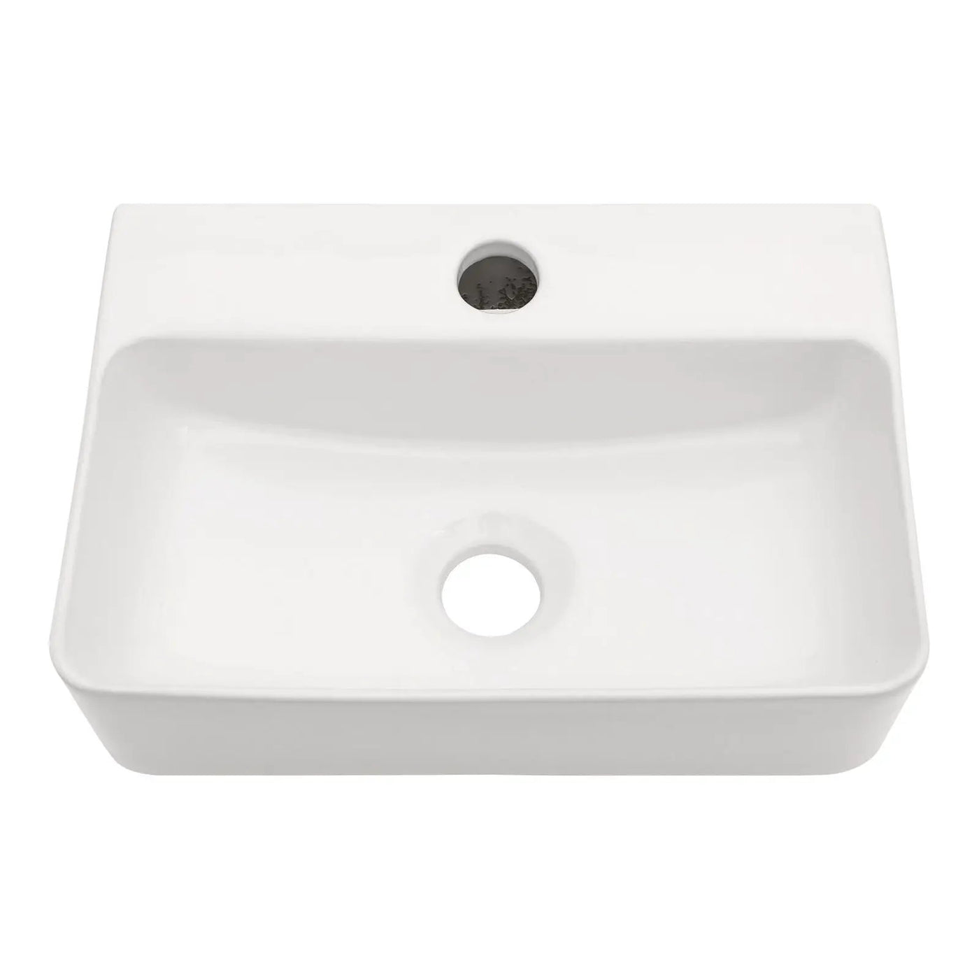 Ceramic Rectangle Wall Mount Bathroom Sink With Single Faucet Hole by HouseOfZazla