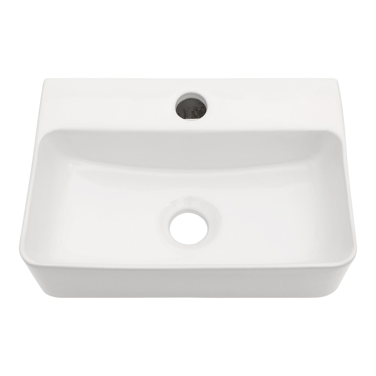 Ceramic Rectangle Wall Mount Bathroom Sink With Single Faucet Hole by HouseOfZazla