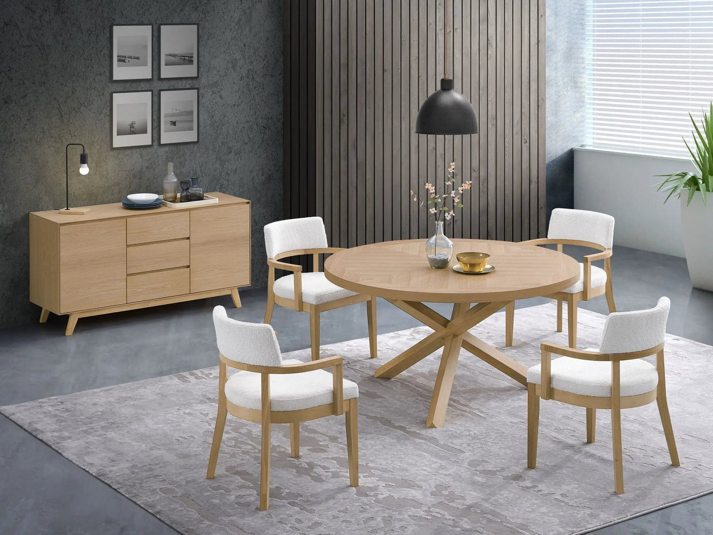 Kasem - Round Table With Matching Chair Dining Room Set by Unique Piece Furniture