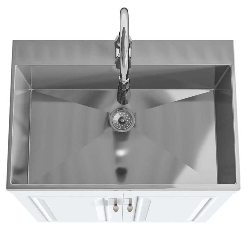 Darwin - Deluxe Laundry Cabinet With Pull-Out Faucet And Stainless Steel Sink by Unique Piece Furniture