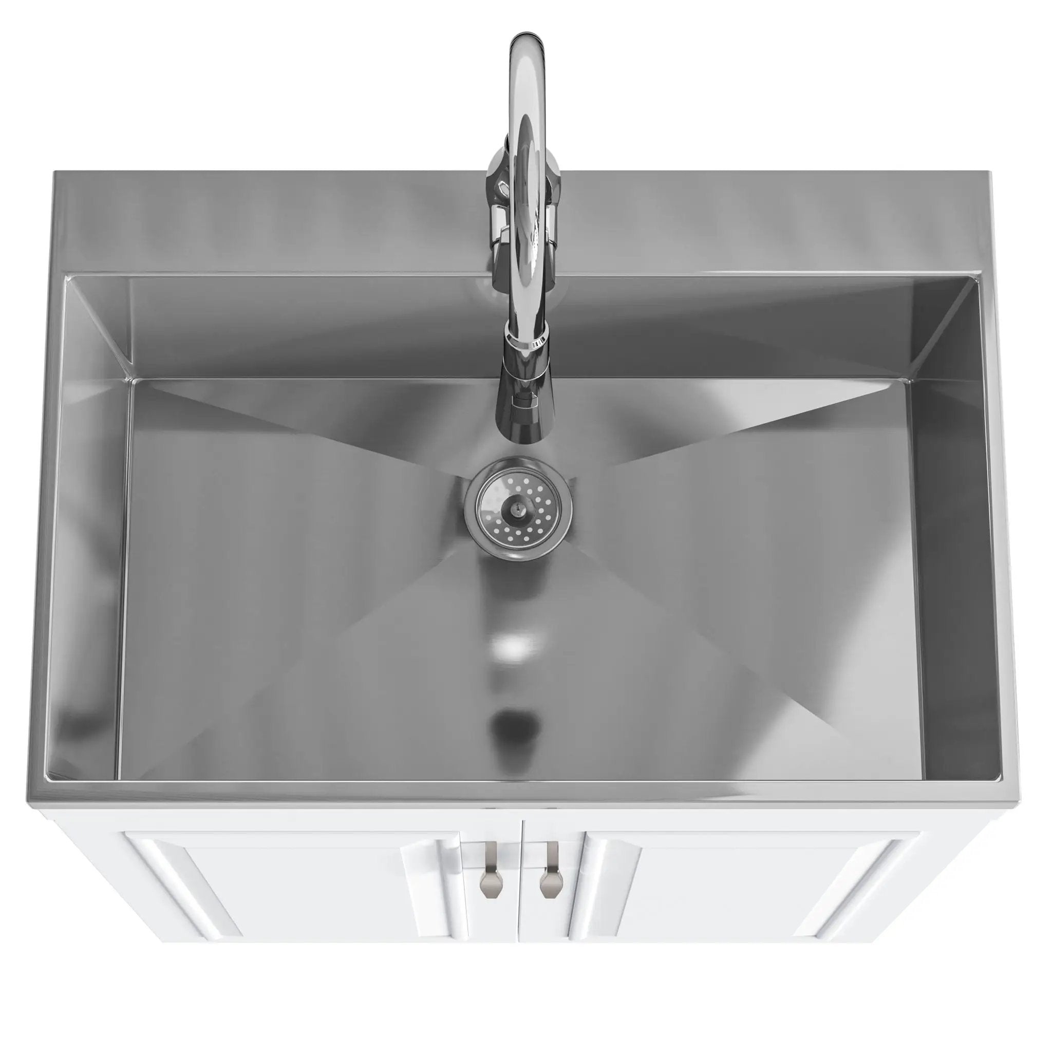 Darwin - Deluxe Laundry Cabinet With Pull-Out Faucet And Stainless Steel Sink by HouseOfZazla