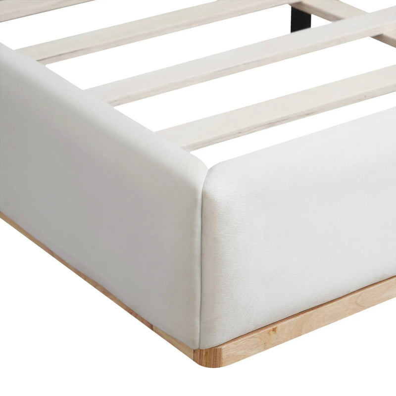 Elegant Upholstered Bed With Solid Wood Frame, King by HouseOfZazla