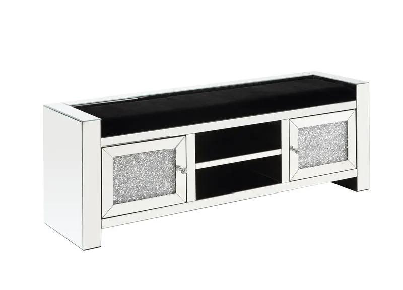 Noralie - 59" Bench With Storage - Mirrored & Faux Diamonds by Unique Piece Furniture