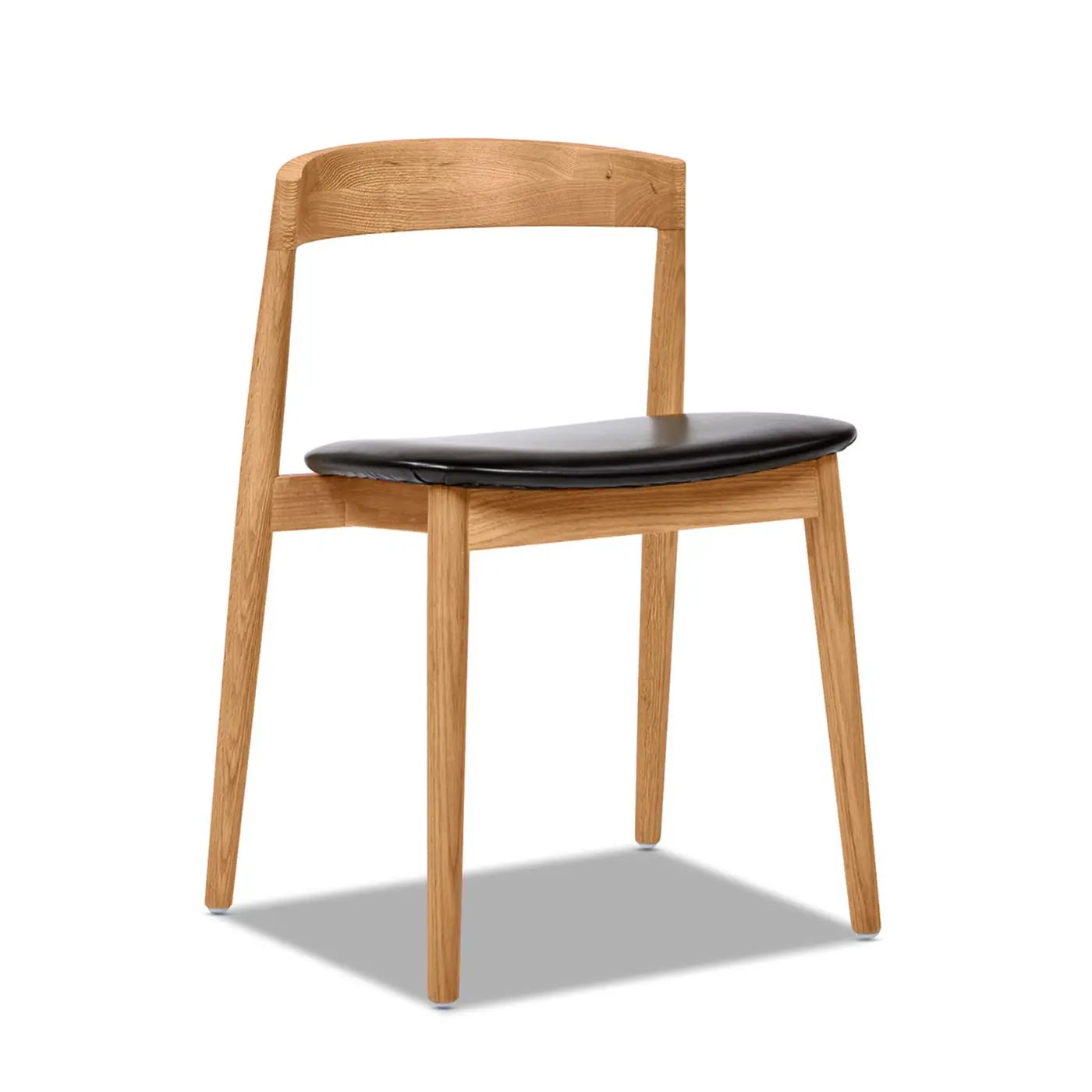 Raven - Stacking Sculpted Oak Dining Chair - Warm Natural Brown / Black by Unique Piece Furniture