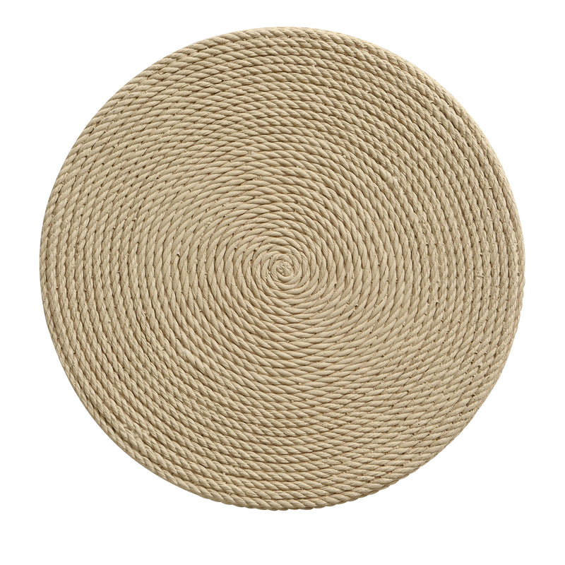 Simulated Rattan Side Table with Magnesium Oxide Construction - Neutral, photo 10 of 10