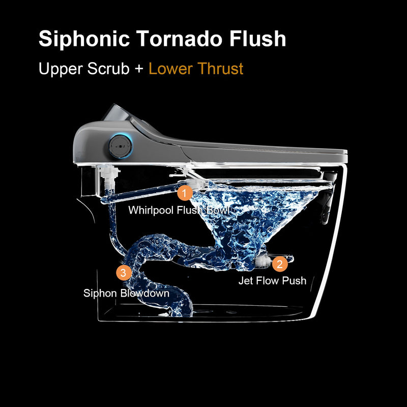 Smart Toilet Bidet Combo with Foot Sensor and Remote Control by HouseOfZazla