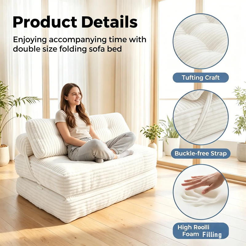Folding Sofa Bed: Convertible Chair for Living Room or Bedroom by HouseOfZazla