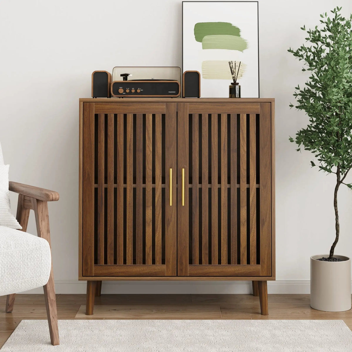 Grille Striped Sideboard Buffet Cabinet With Storage by HouseOfZazla