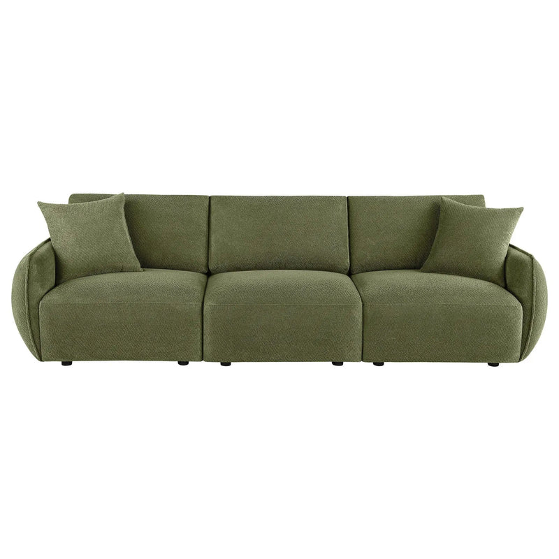 Elysia Chenille Upholstered Modular Lounge Sofa Green by Unique Piece Furniture