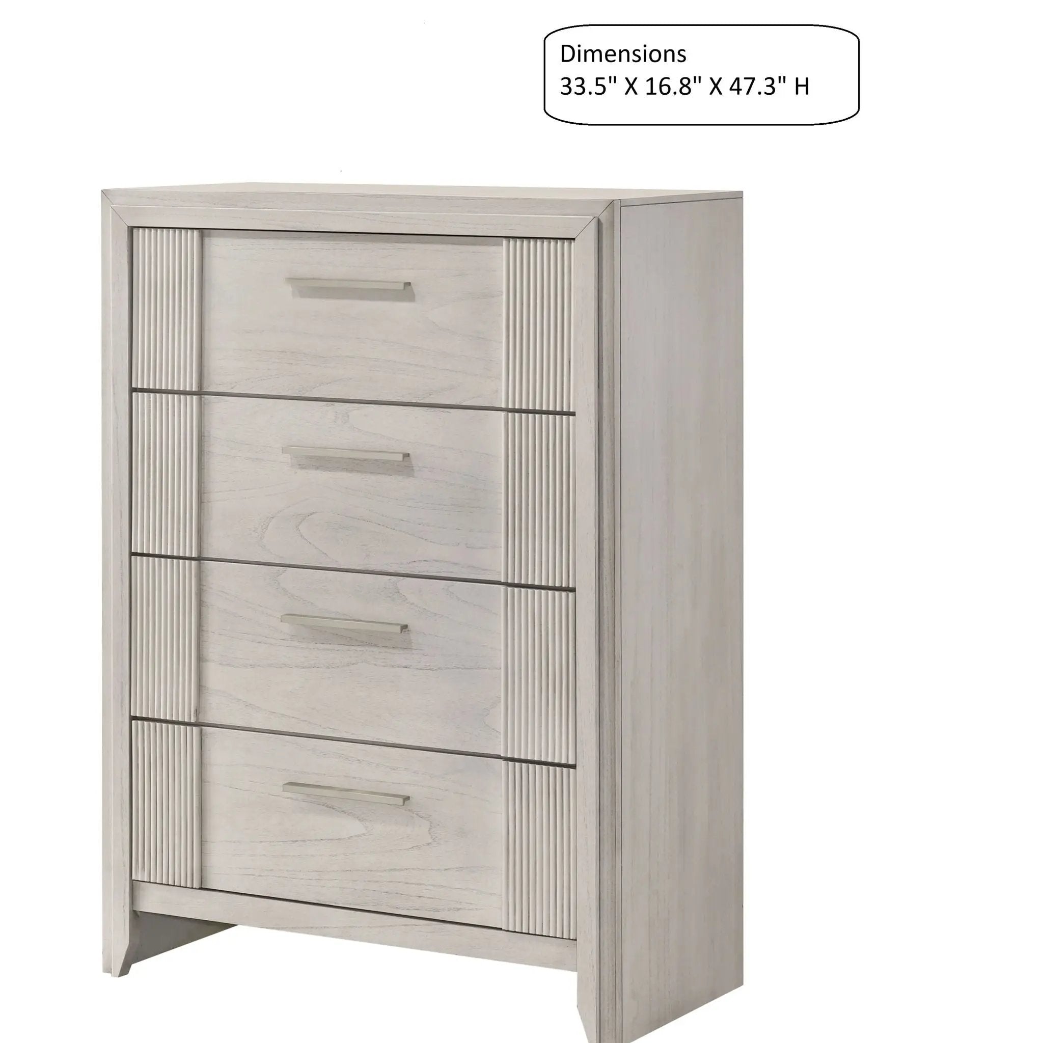 4 Drawer Tall Storage Chest Furniture - White by HouseOfZazla