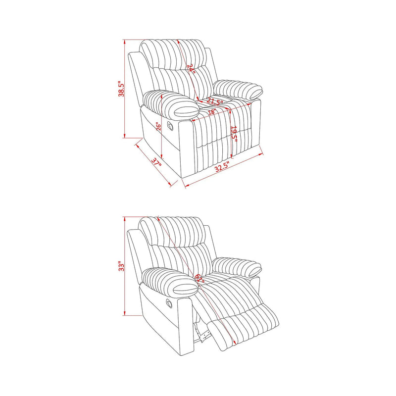 Bruni - Glider Recliner With Manual Recline by Unique Piece Furniture