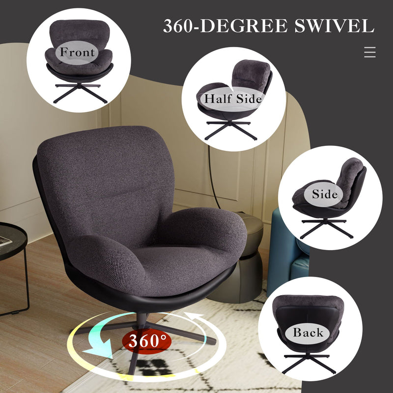 360° Swivel Office Chair, No Wheels by HouseOfZazla