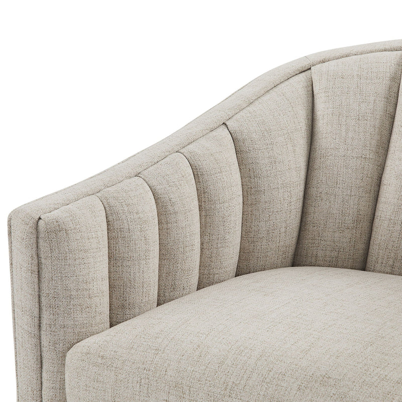 Solitude - Skirted Swivel Accent Chair With Hemp Like by HouseOfZazla