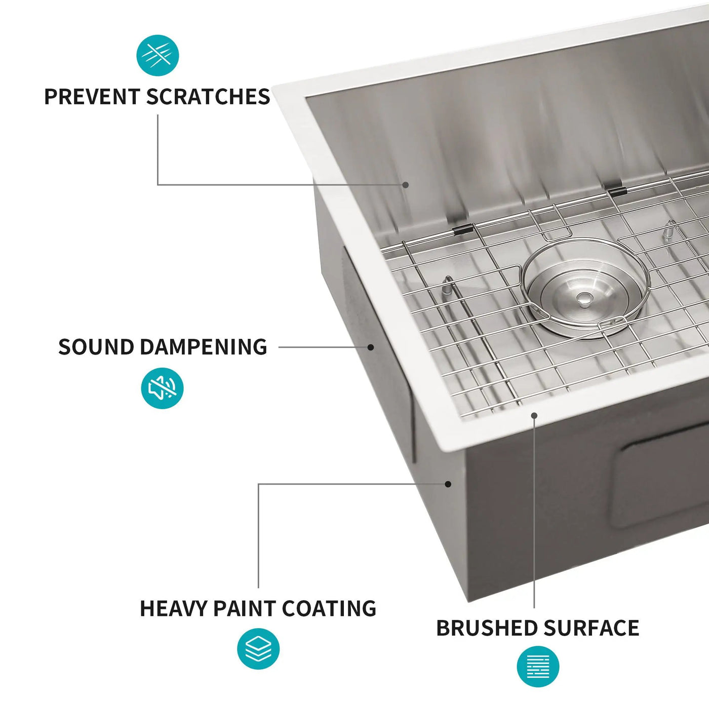 Modern Double Bowl Undermount Kitchen Sink 50 / 50 Design Stainless Steel by HouseOfZazla