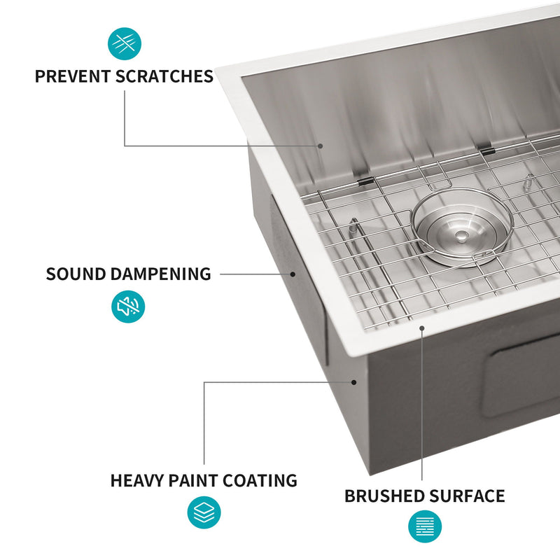 Modern Double Bowl Undermount Kitchen Sink 50 / 50 Design Stainless Steel by HouseOfZazla